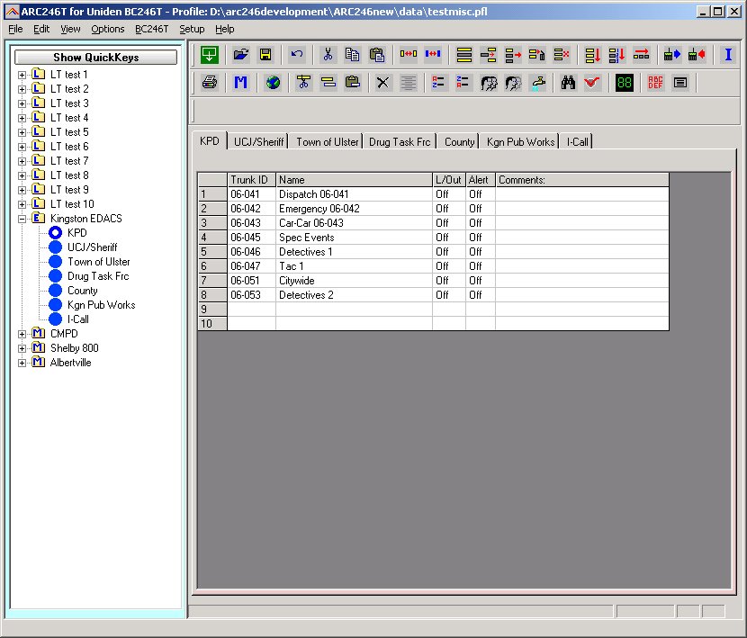 Figure 1 — Butel ARC246 trunk-system editor, one of the two third-party PC programmers for the BC246T codeplug. Source: butel.nl.