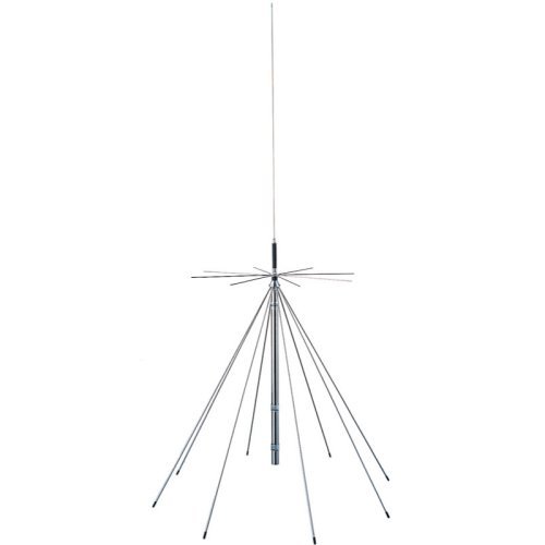 Figure 1 — A Diamond D-130J super-discone, the natural wideband omnidirectional antenna for the BC350A's 30-512 MHz receive coverage. Source: walcottradio.com.